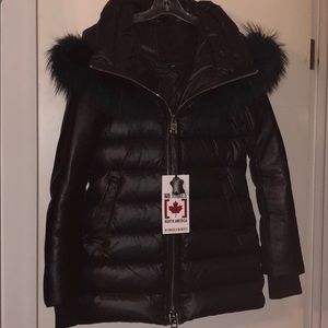 NWT Nicole Benisti Down Coat with Fur Collar